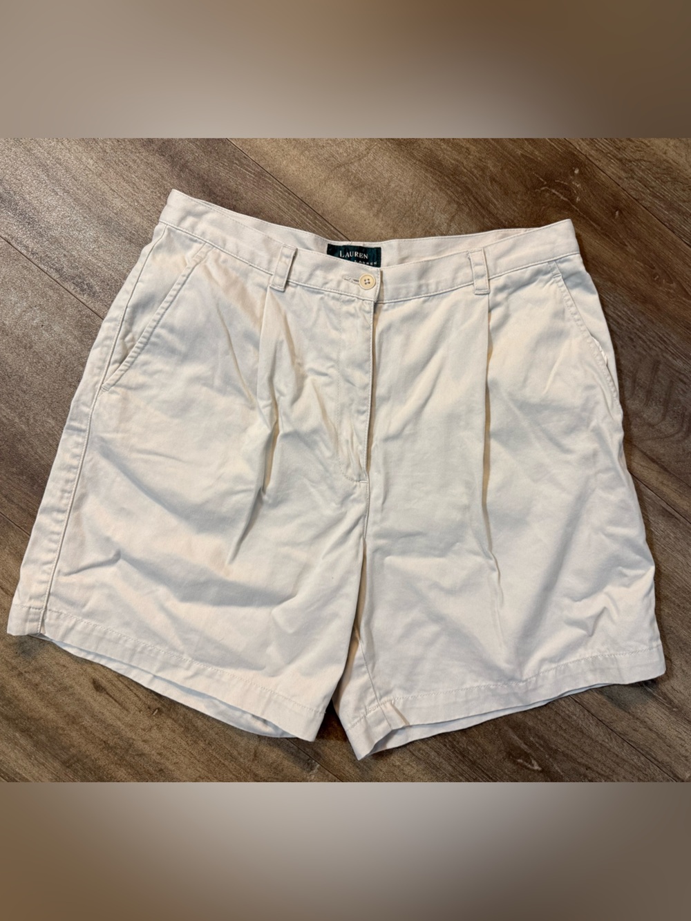 Lauren Ralph Lauren Women’s Size 10 White Chino Bermuda Shorts Stretch Cotton